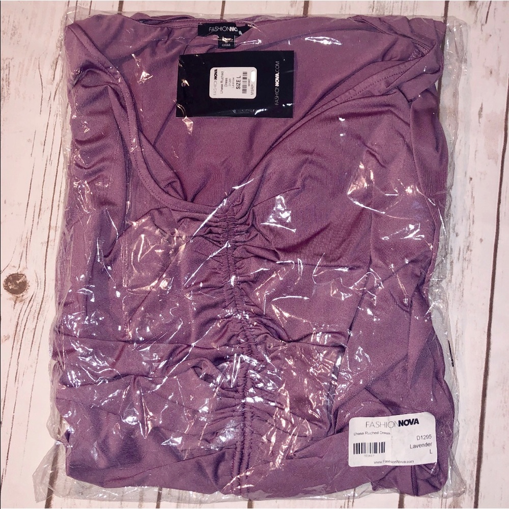 Ruched Dress - Lavender - Picture 5 of 7